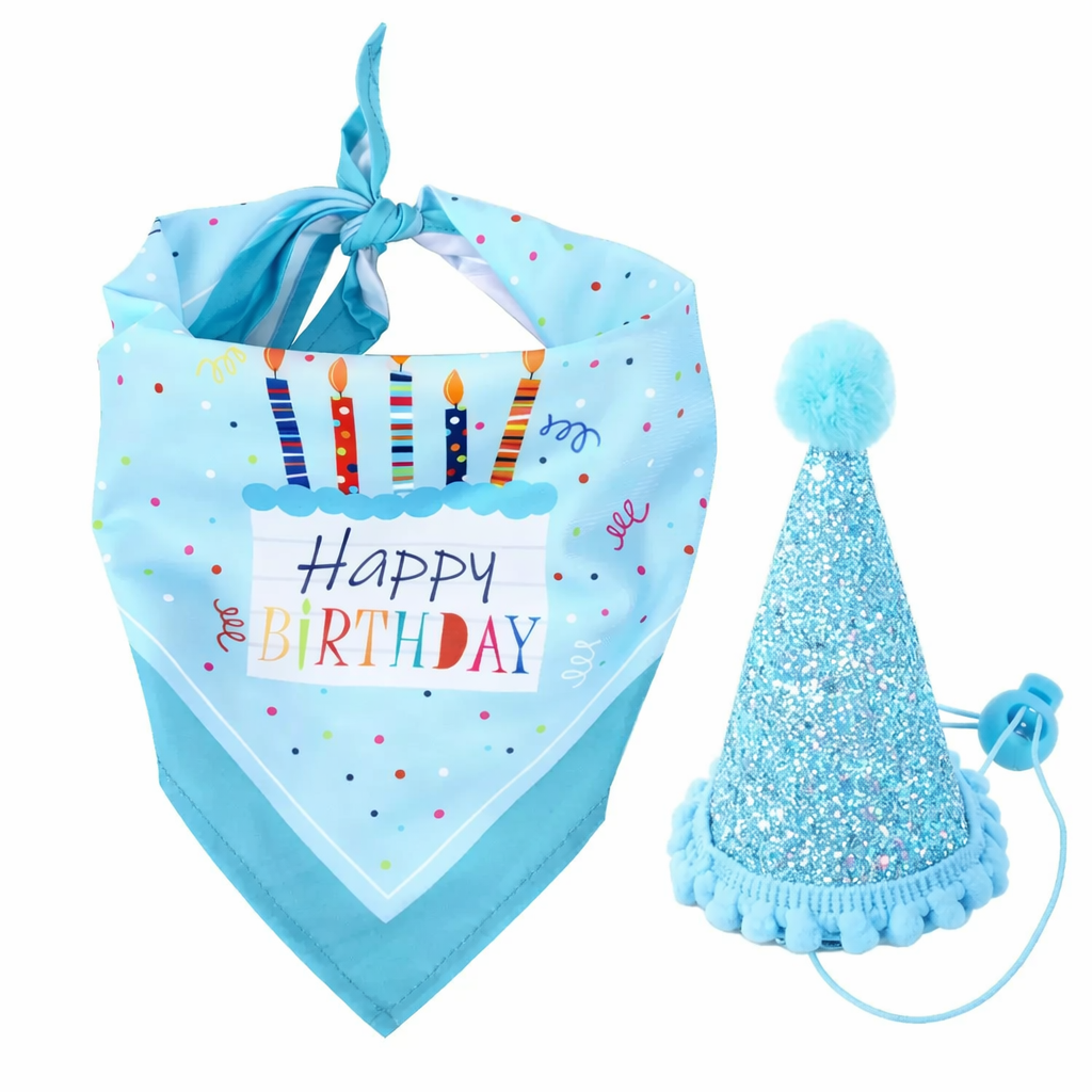 Pet Birthday Party Hat & Bandana Set