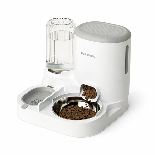 2-in-1 Detachable Automatic Pet Feeder and Waterer Station with Integrated Filtration