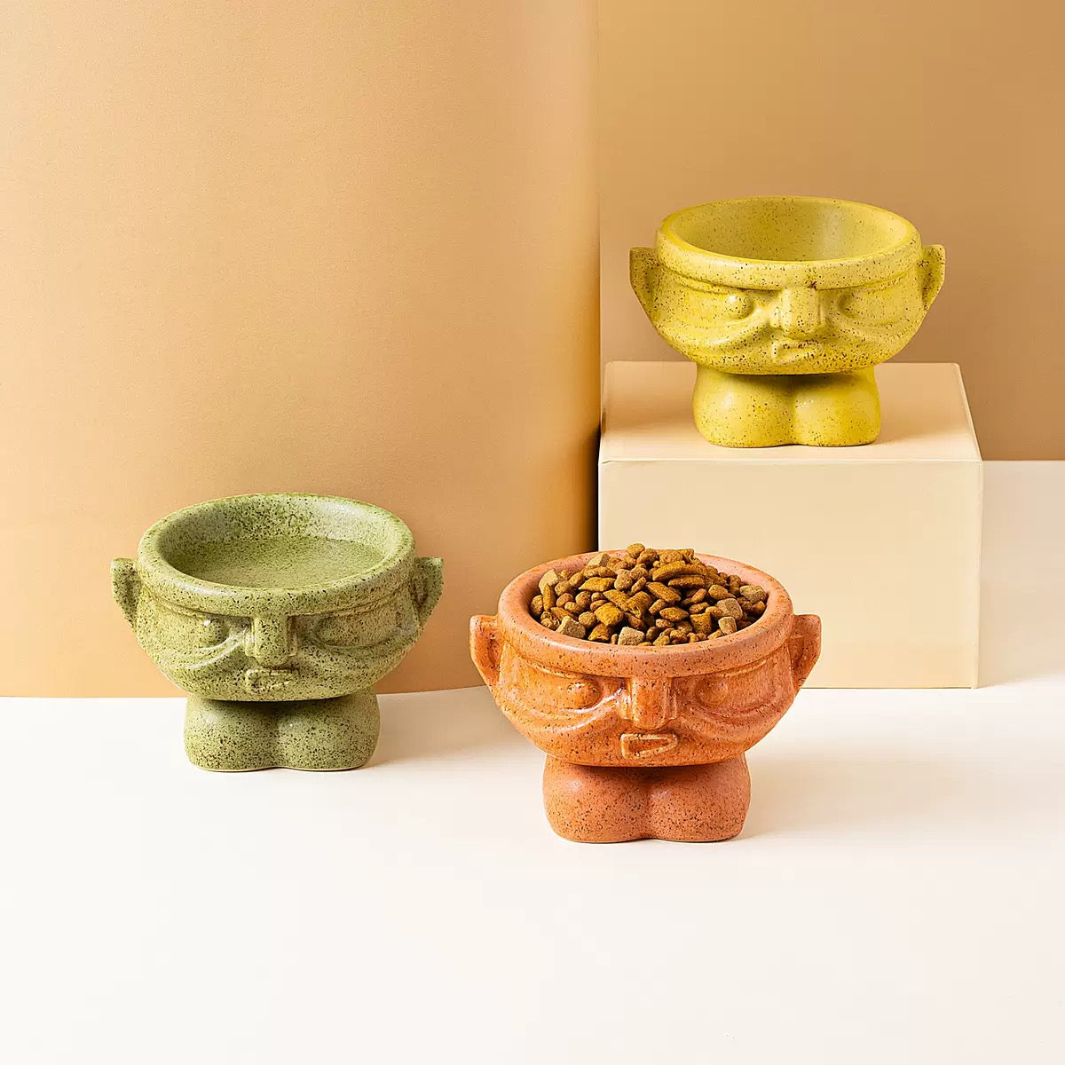 Sanxingdui-Inspired Ceramic Pet Bowl