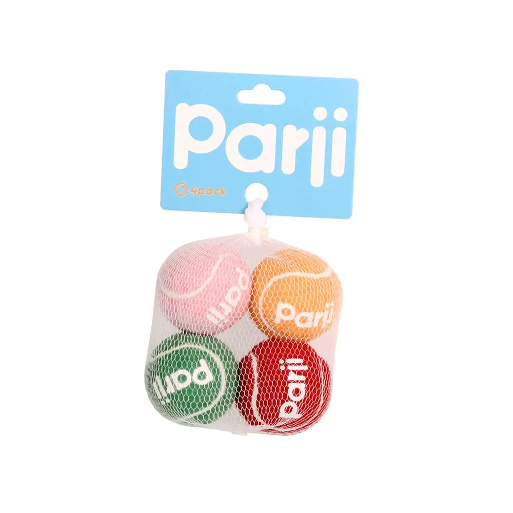 Parji Interactive Squeaky Tennis Ball - 4pk