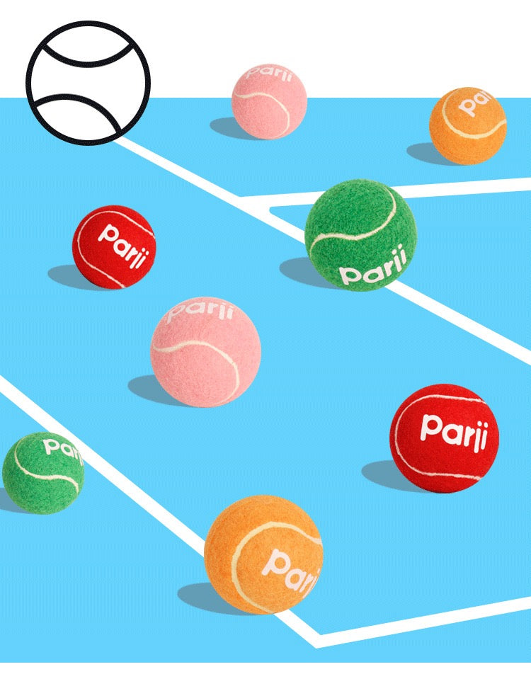 Parji Interactive Squeaky Tennis Ball - 4pk