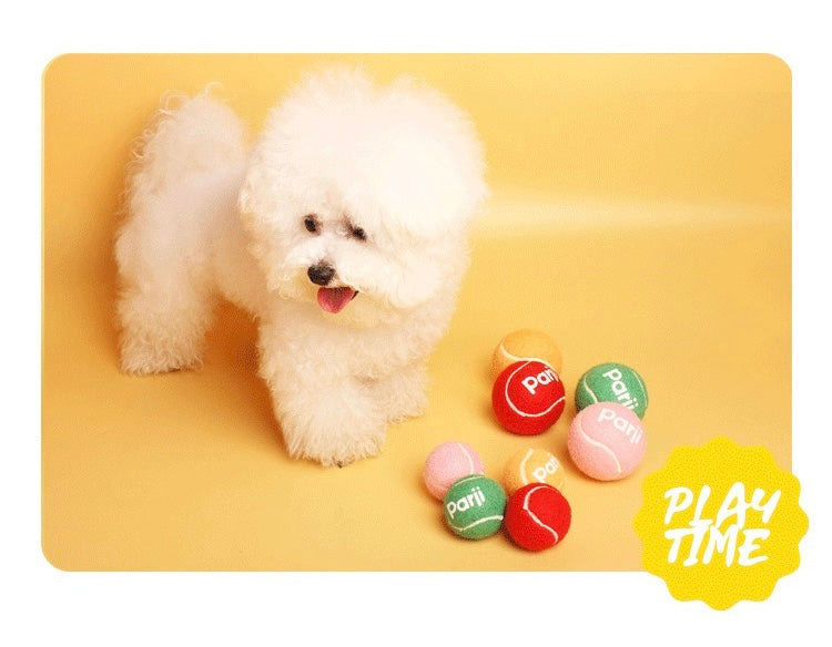 Parji Interactive Squeaky Tennis Ball - 4pk