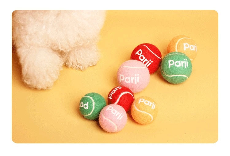 Parji Interactive Squeaky Tennis Ball - 4pk