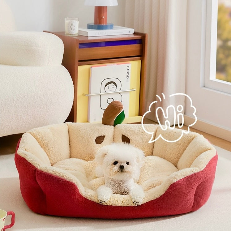 Apple Design Plush Pet Bed