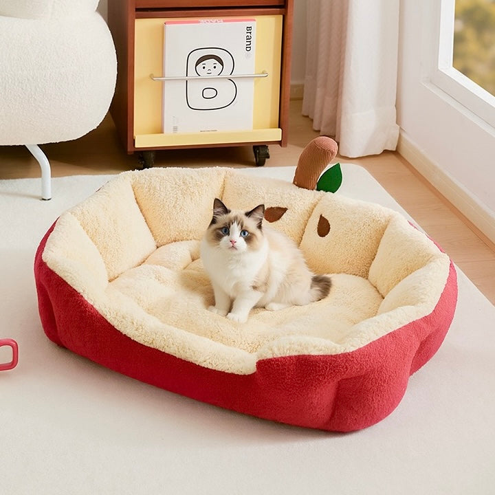 Apple Design Plush Pet Bed