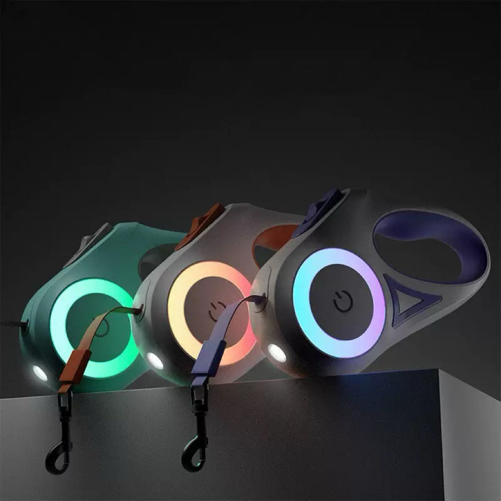 Automatic Retractable Dog Leash with LED Flash Light