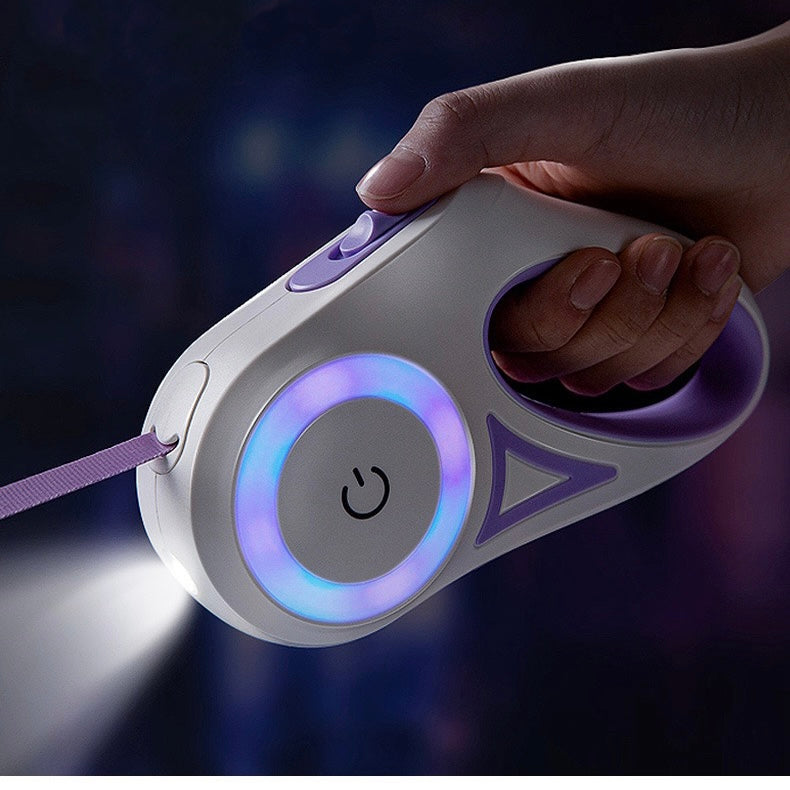 Automatic Retractable Dog Leash with LED Flash Light