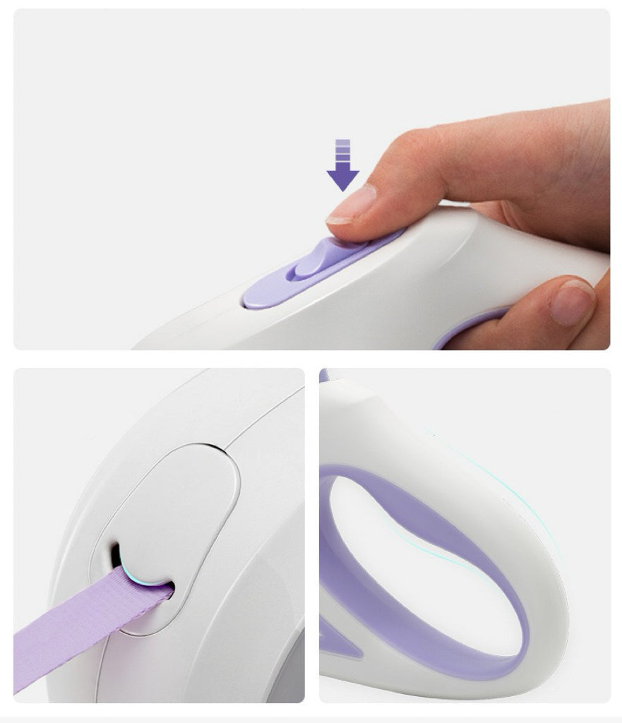 Automatic Retractable Dog Leash with LED Flash Light
