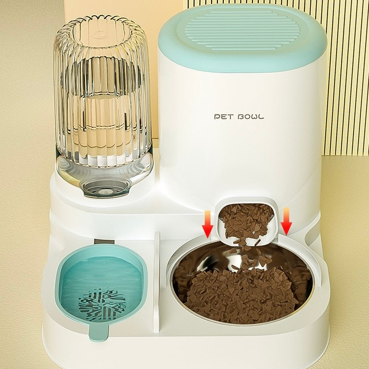 2-in-1 Detachable Automatic Pet Feeder and Waterer Station with Integrated Filtration