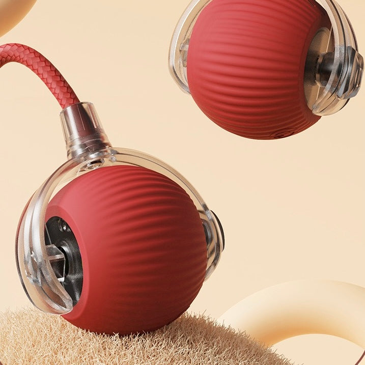 Interactive Electric Cat Toy - Self-Rolling Ball with Fuzzy Tail
