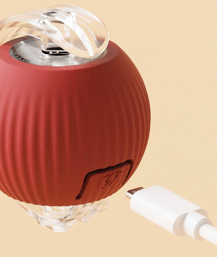 Interactive Electric Cat Toy - Self-Rolling Ball with Fuzzy Tail