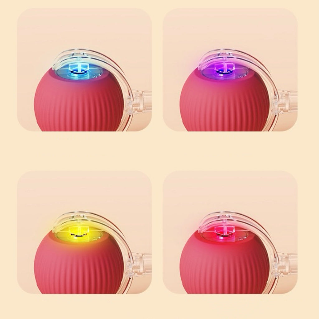 Interactive Electric Cat Toy - Self-Rolling Ball with Fuzzy Tail