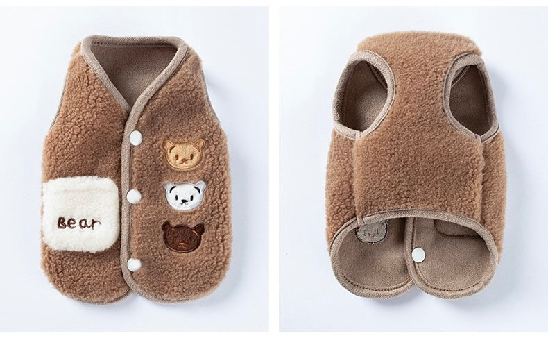 Three-bear Designed Dog Vest