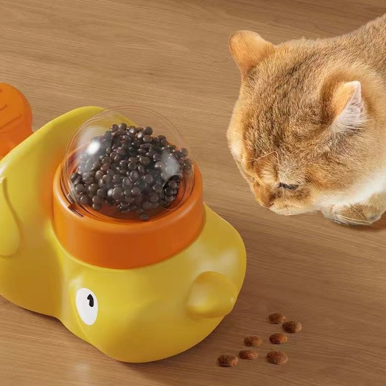 Yellow Duck-Shaped Interactive Puzzle Toy for Cats And Dogs