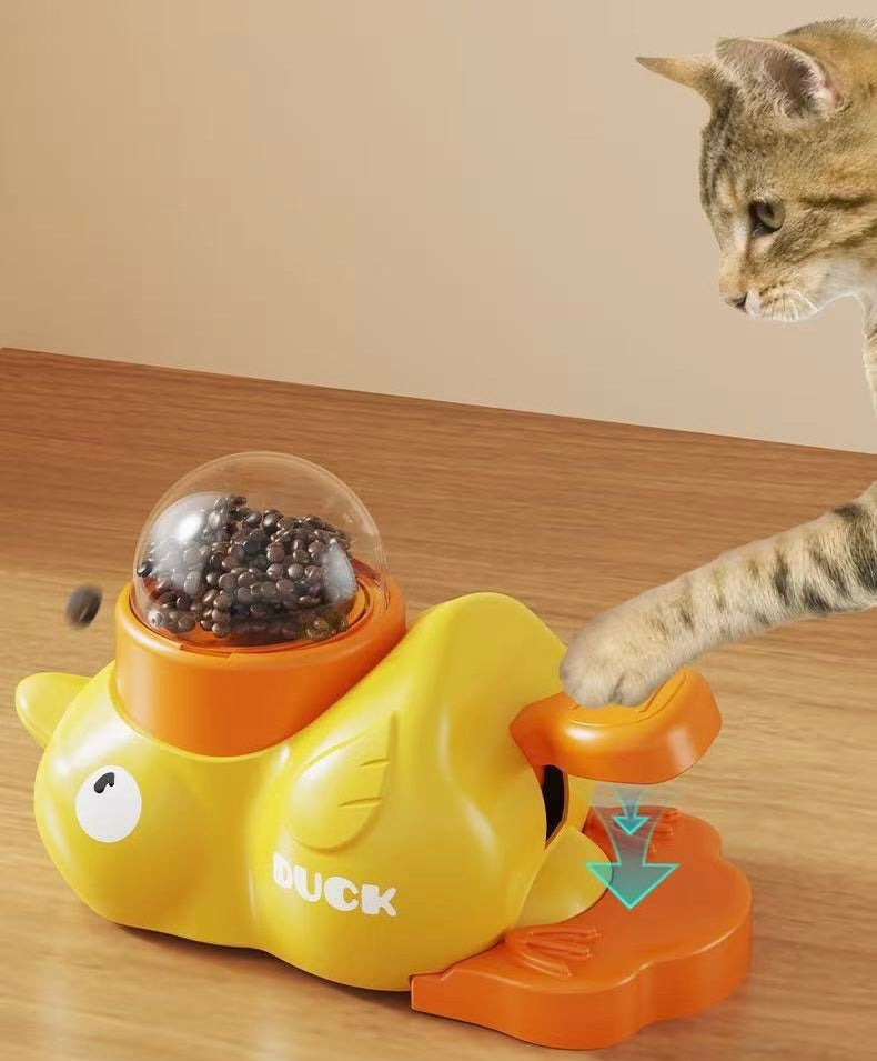 Yellow Duck-Shaped Interactive Puzzle Toy for Cats And Dogs