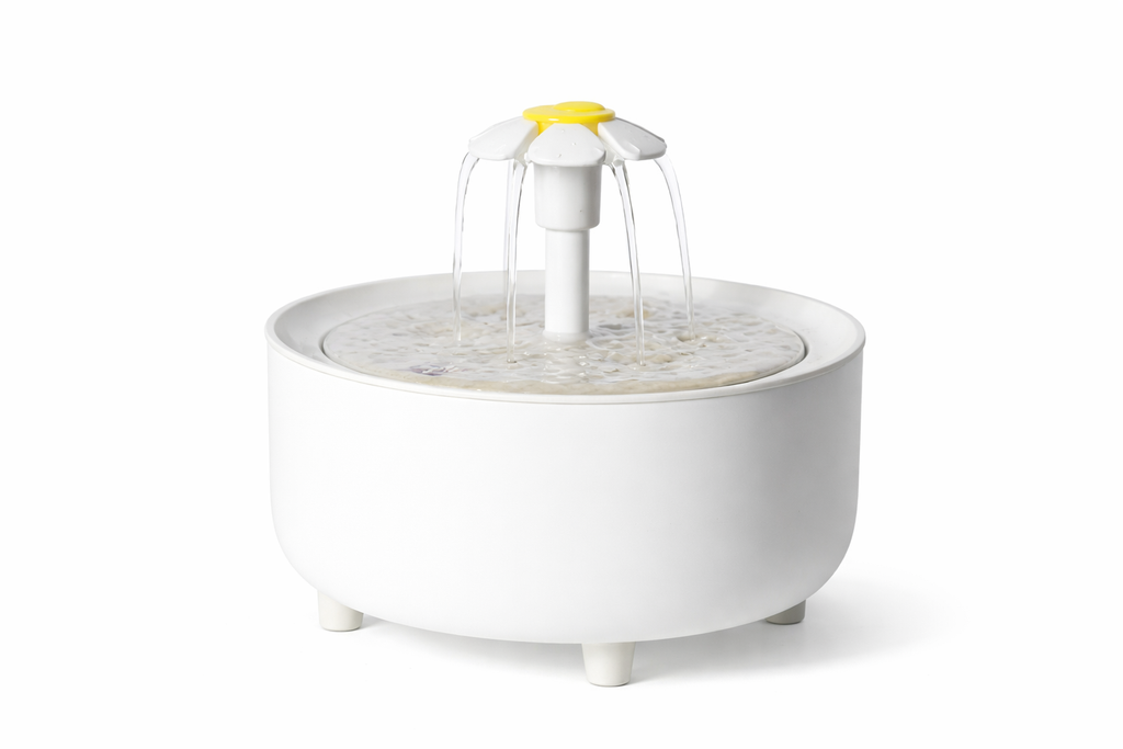 Flower style automatic cat water fountain for indoor cats, triple filtration pet waterer FluffyHut.